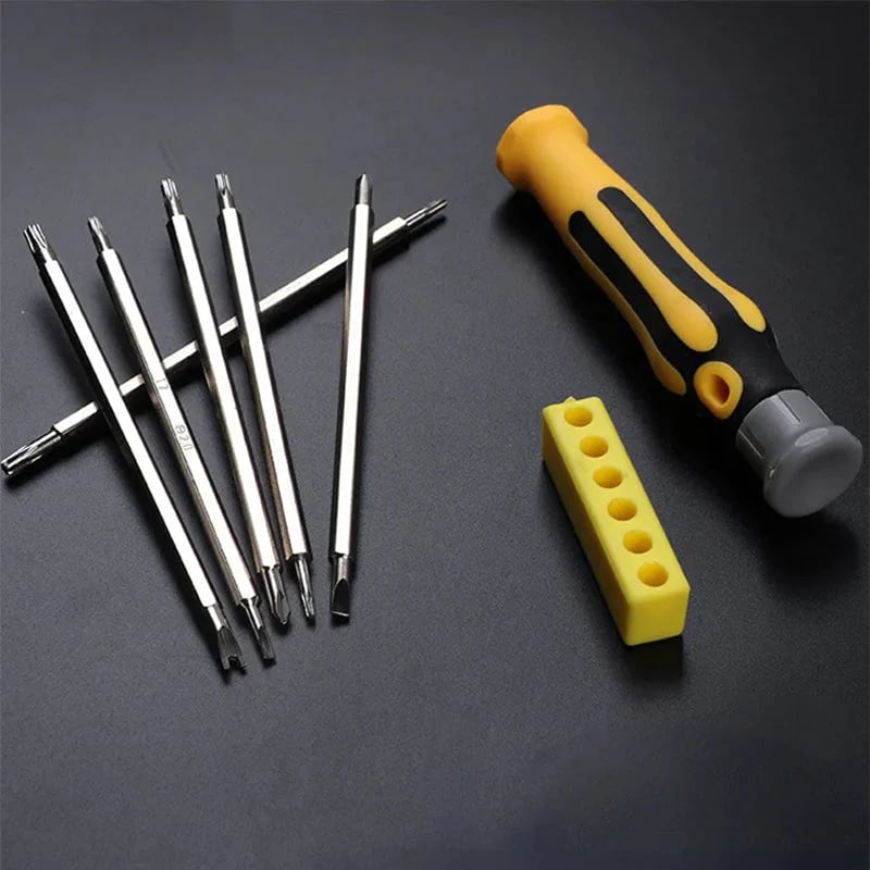 🖤Black Friday topper!50% KORTING✨ 6-in-1 Multifunctionele Schroevendraaierset – Hoogwaardig CR-V Staal & Magnetische Bits (Perfect voor Huishoudelijke Reparaties & Elektronica!)