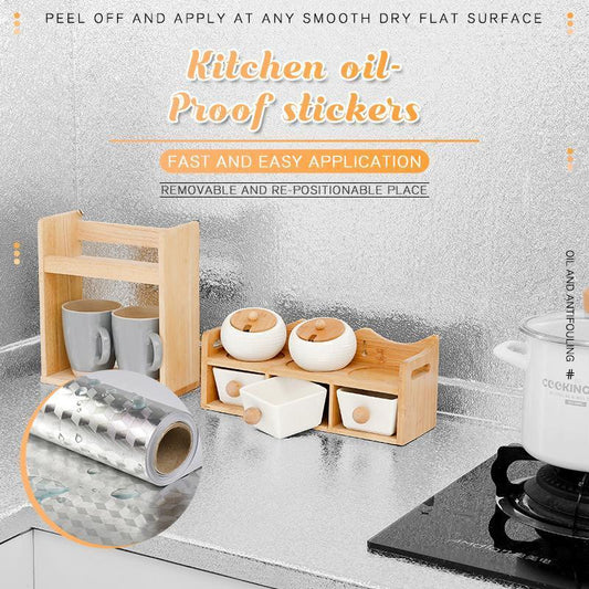 🛡️ 50% KORTING! 🍳 Zelfklevende keukenstickers – Beschermt kasten en werkbladen tegen vet en vlekken. Op maat te knippen en weer te verwijderen. Een echte redder in de keuken! 🌟✅