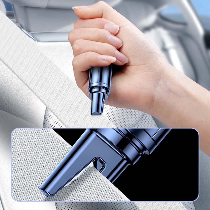 🔥FLASH SALE🔥 Auto Noodhamer & Gordelsnijder – Bliksemsnel Raam Breken, Wolfraamstalen Kop – Verborgen Gordelsnijder – Compact voor Sleutelhanger – Zwart of Rood! 🚗✨