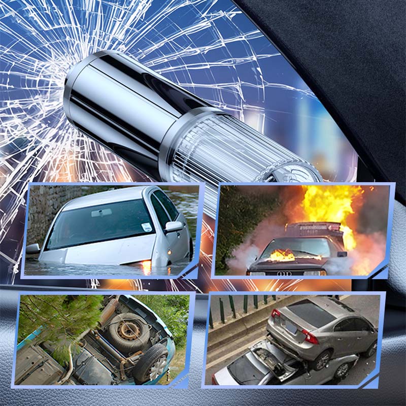 🔥FLASH SALE🔥 Auto Noodhamer & Gordelsnijder – Bliksemsnel Raam Breken, Wolfraamstalen Kop – Verborgen Gordelsnijder – Compact voor Sleutelhanger – Zwart of Rood! 🚗✨