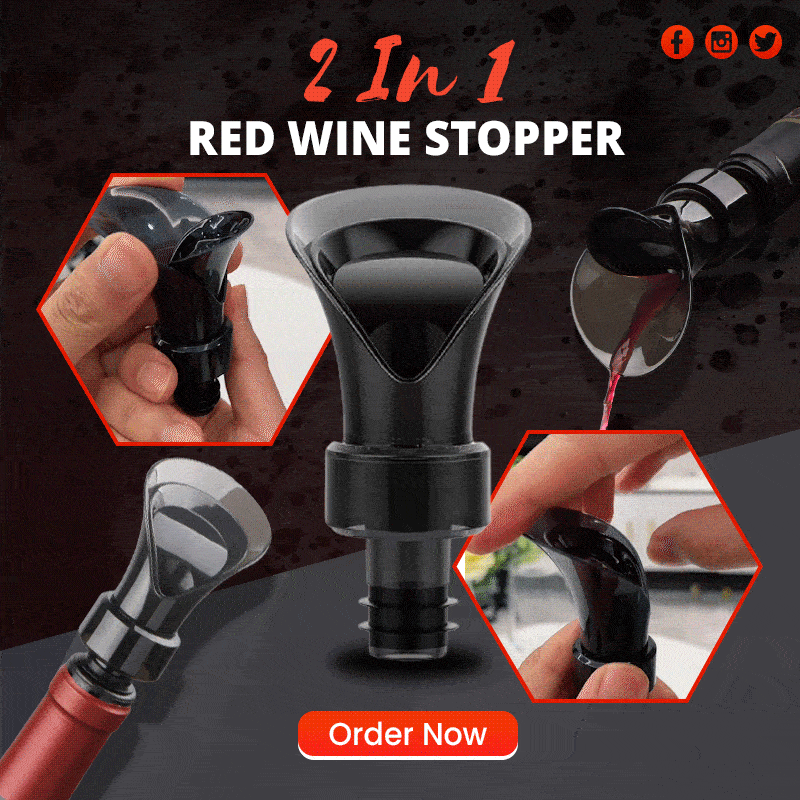 🍷 Direct Schenken Zónder te Verwijderen – 2-in-1 Wijnstopper | 50% Korting