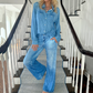 📢📢 50% KORTING!! ⏰ 2-delig pyjamas-set in imitatie-denim voor dames
