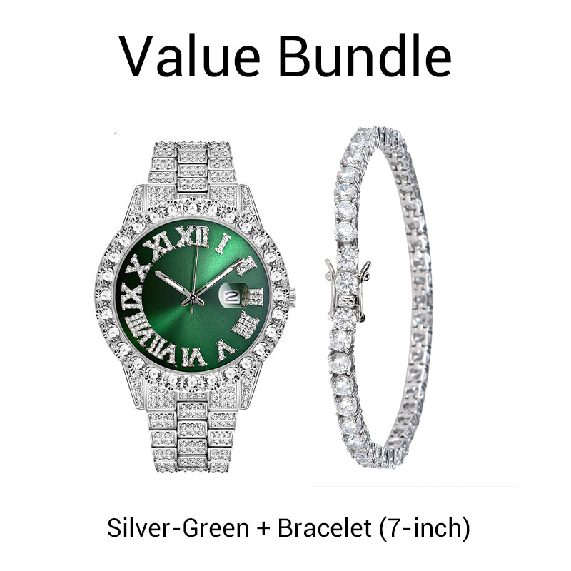 Men's Fashion Rhinestone Quartz Watch