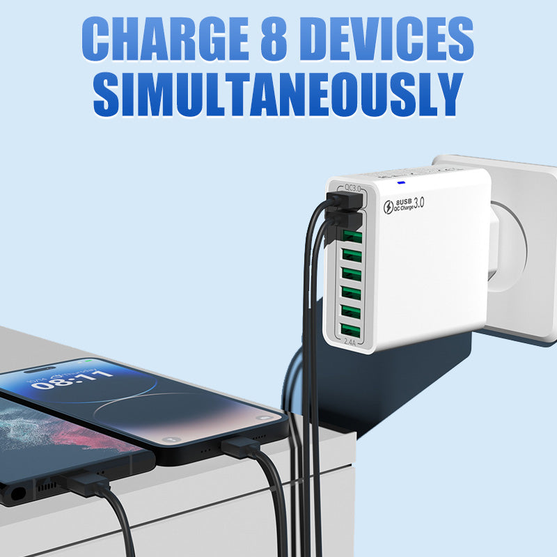📢📢 50% KORTING !! ⏰ 8-poorts USB-snellader voor mobiele telefoons