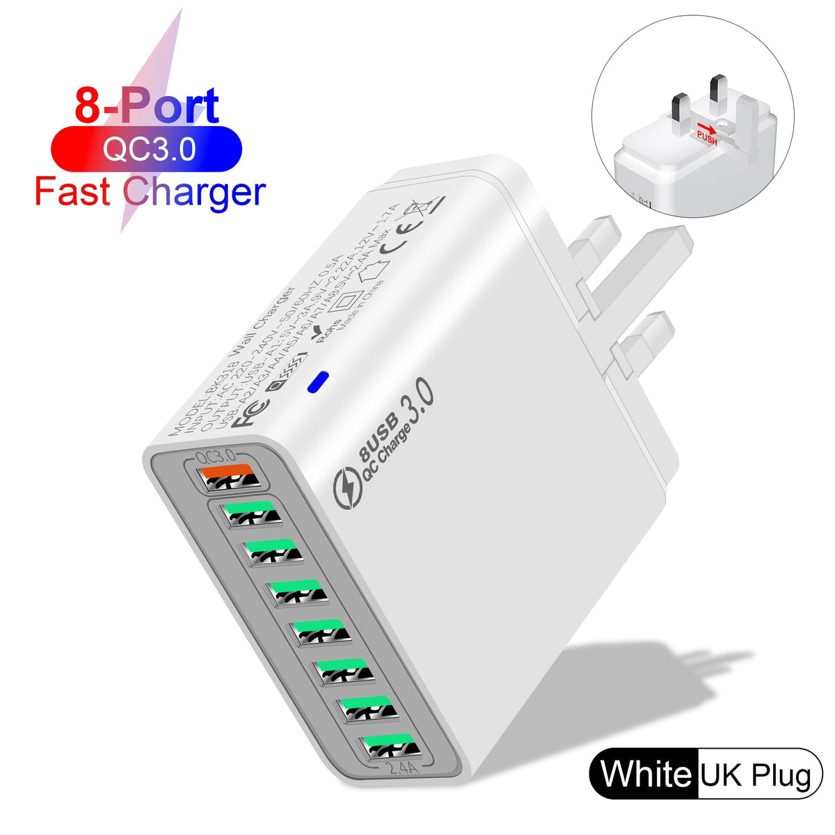 📢📢 50% KORTING !! ⏰ 8-poorts USB-snellader voor mobiele telefoons