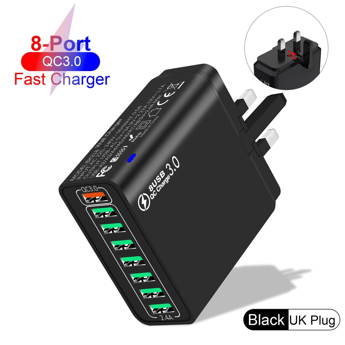 📢📢 50% KORTING !! ⏰ 8-poorts USB-snellader voor mobiele telefoons
