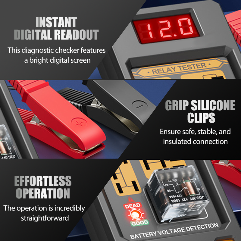 🔥Tijdelijke aanbieding!⏰ Autorelais tester met LED-scherm – directe digitale weergave, compatibel met 4/5-pins relais, veilige en betrouwbare aansluiting🔧🔋