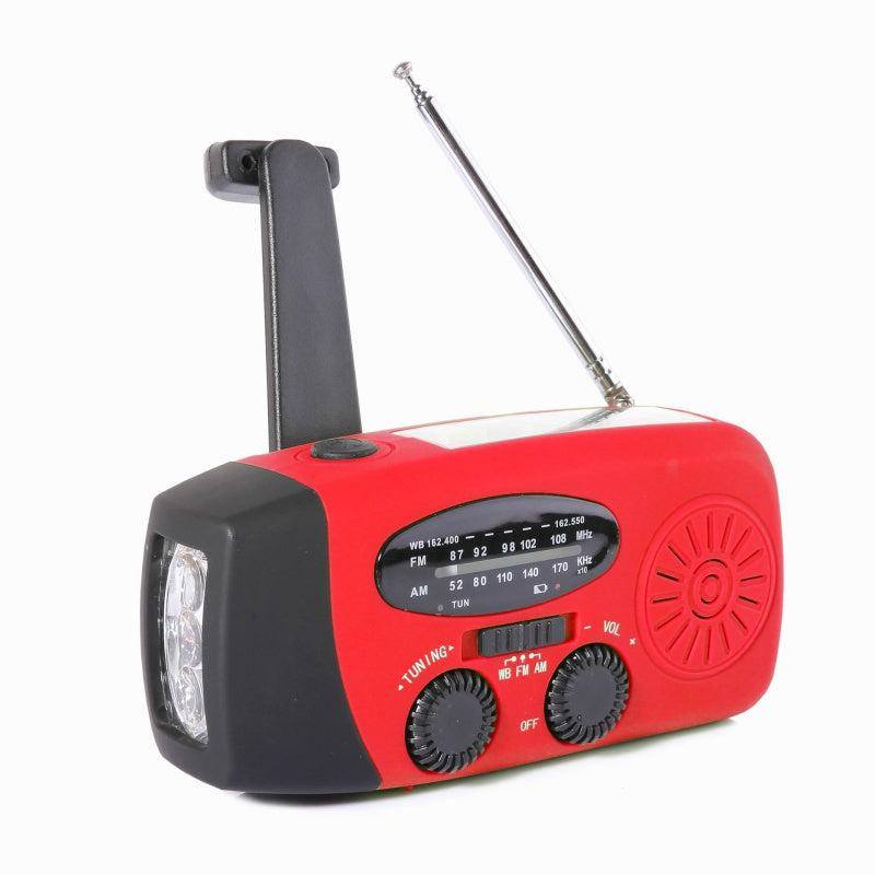 ⏳ Tijdelijke aanbieding⏳ 🚨📻 50% KORTING! Nooit meer zonder stroom, licht of weerwaarschuwingen bij een storm – deze draagbare noodradio op zonne-energie is radio, powerbank én zaklamp in één. Handzwengel, USB & zonne-energie!