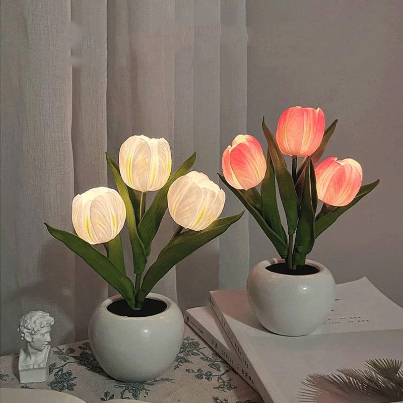 LED tulp nacht licht bloem tafellamp🌷✨Koop 2 gratis verzendin