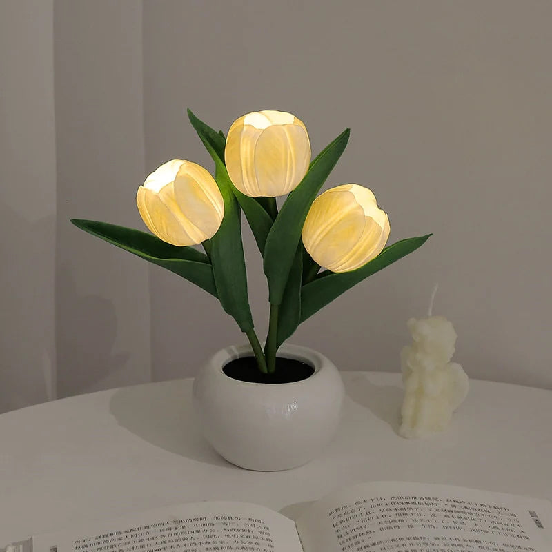 LED tulp nacht licht bloem tafellamp🌷✨Koop 2 gratis verzendin