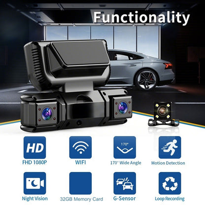 🎉Nieuwjaars Cadeau 50% KORTING!🚗4-Kanaals Dashcam (WiFi + Nachtzicht): Volledige Bewaking Met HD-Opnames & Eenvoudige App-Connectiviteit!