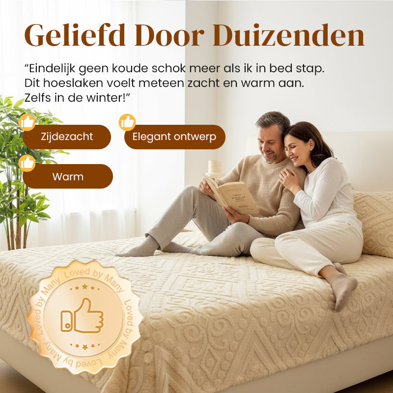 🛏️ Bespaar 50%! ✨ 360° Pluche Gebreid Hoeslaken – Rondom elastisch & heerlijk zacht ✨