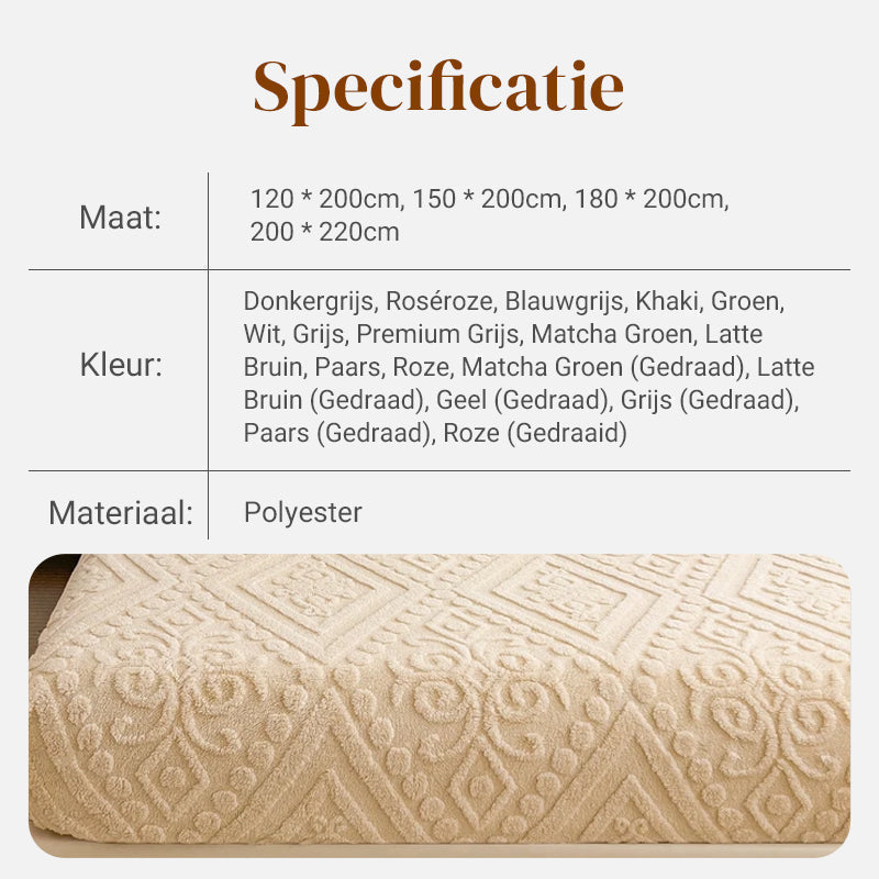 🛏️ Bespaar 50%! ✨ 360° Pluche Gebreid Hoeslaken – Rondom elastisch & heerlijk zacht ✨