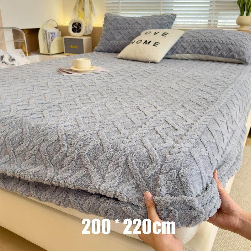 🛏️ Bespaar 50%! ✨ 360° Pluche Gebreid Hoeslaken – Rondom elastisch & heerlijk zacht ✨