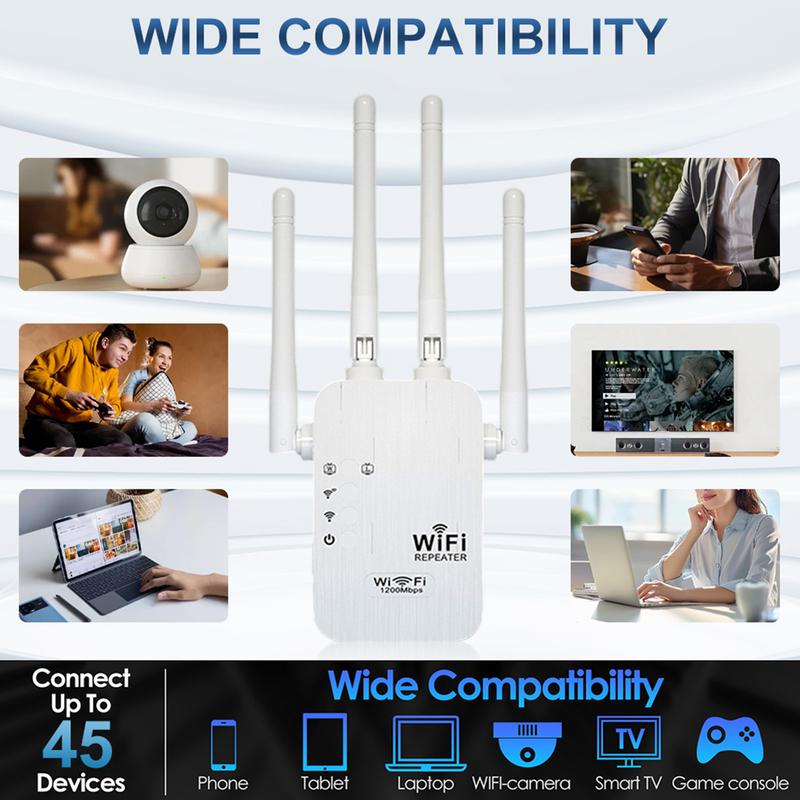 🎁🔥WiFi-versterker 2026, 1200 Mbps dual-band (5 GHz/2,4 GHz) signaalversterker, dekt 930 m² en 50 apparaten, repeater met ethernetpoort voor thuis, cadeaus