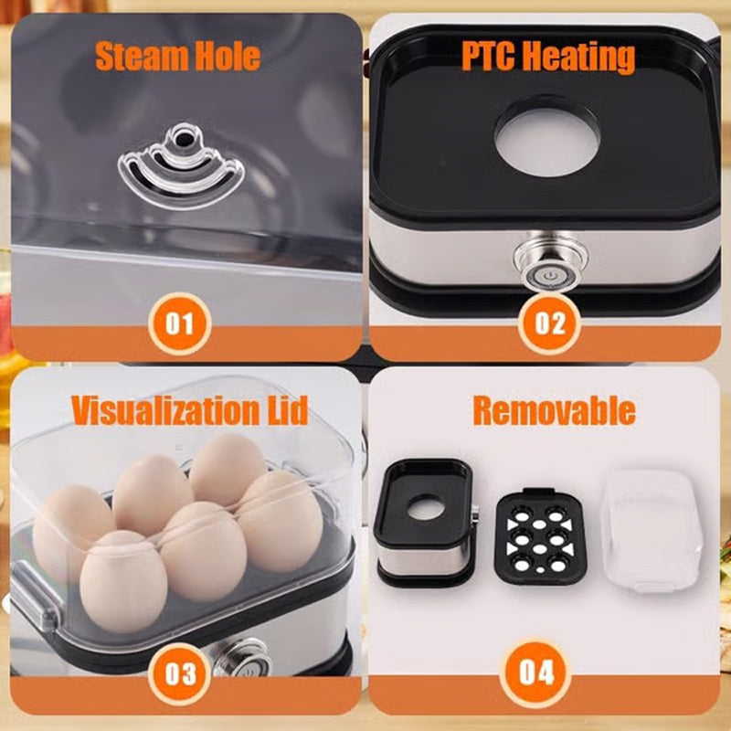 🎉Nieuwjaars Cadeau 50% KORTING!🍳Multifunctionele Stoom Eierkoker (Transparant Deksel): Snel Gelijkmatig Koken + Veilig & Compact – Gezonde Ontbijt In Minuten!