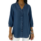 🔥📢 60% KORTING!! 💃 Damesblouse met ruches – Romantische V-hals, asymmetrische zoom en ademende stof ✨