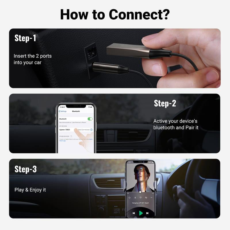 Bluetooth 5.0-audio-ontvanger USB-kabel audioadapter