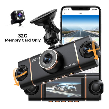 🎁2026 Nieuw binnen 50% KORTING💥4-kanaals HD dashcam met opnames van voor, interieur en achter