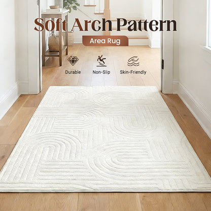 🛋️ TOPAANBIEDING! ⚡ Zacht vloerkleed met boogpatroon – ultrazacht & pluizig, modern boogdesign, antislip onderkant, wasbaar & ideaal voor woonkamer en slaapkamer ✨