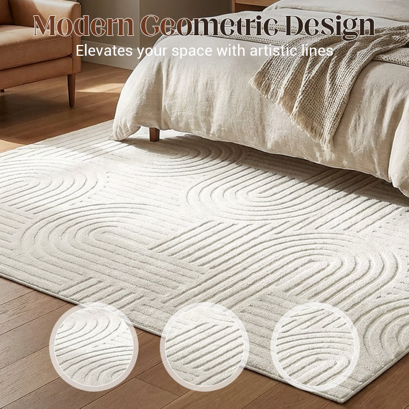 🛋️ TOPAANBIEDING! ⚡ Zacht vloerkleed met boogpatroon – ultrazacht & pluizig, modern boogdesign, antislip onderkant, wasbaar & ideaal voor woonkamer en slaapkamer ✨