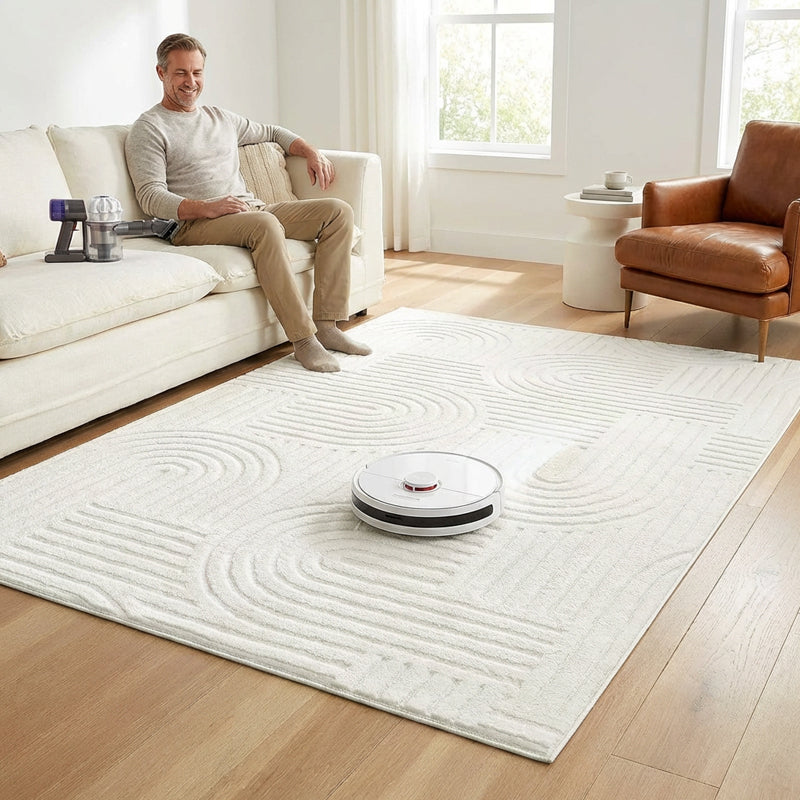 🛋️ TOPAANBIEDING! ⚡ Zacht vloerkleed met boogpatroon – ultrazacht & pluizig, modern boogdesign, antislip onderkant, wasbaar & ideaal voor woonkamer en slaapkamer ✨