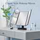 Drievoudige make-upspiegel met verlichting