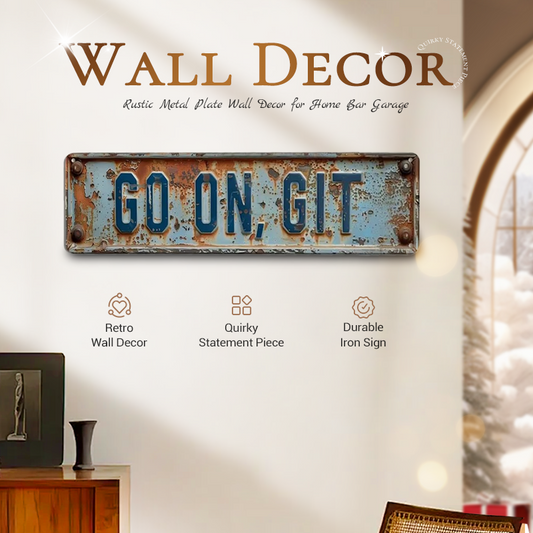 Rustic Metal Plate Wall Decor for Home Bar Garage