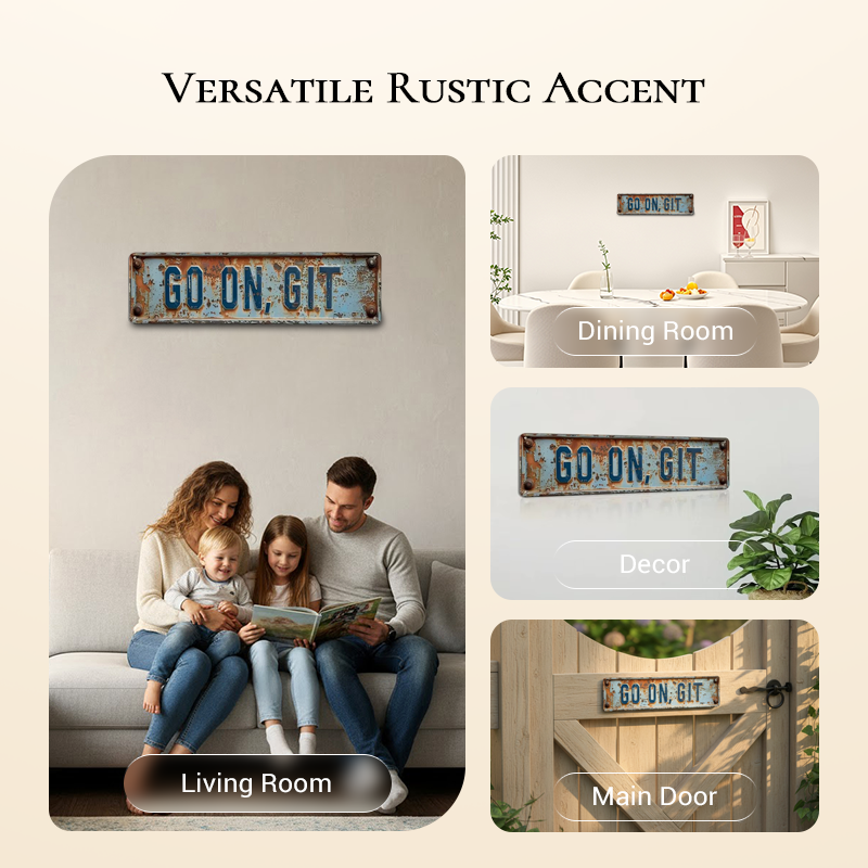 Rustic Metal Plate Wall Decor for Home Bar Garage
