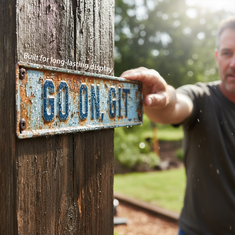 Rustic Metal Plate Wall Decor for Home Bar Garage