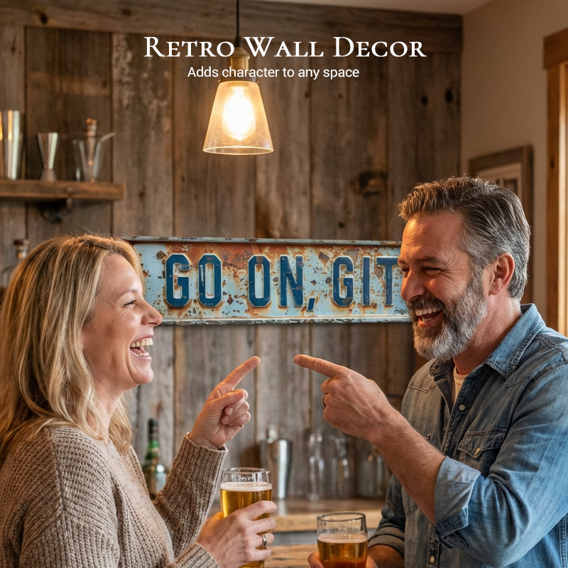 Rustic Metal Plate Wall Decor for Home Bar Garage