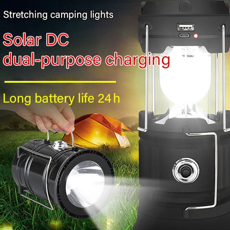 Uitschuifbare kampeerlamp op zonne-energie