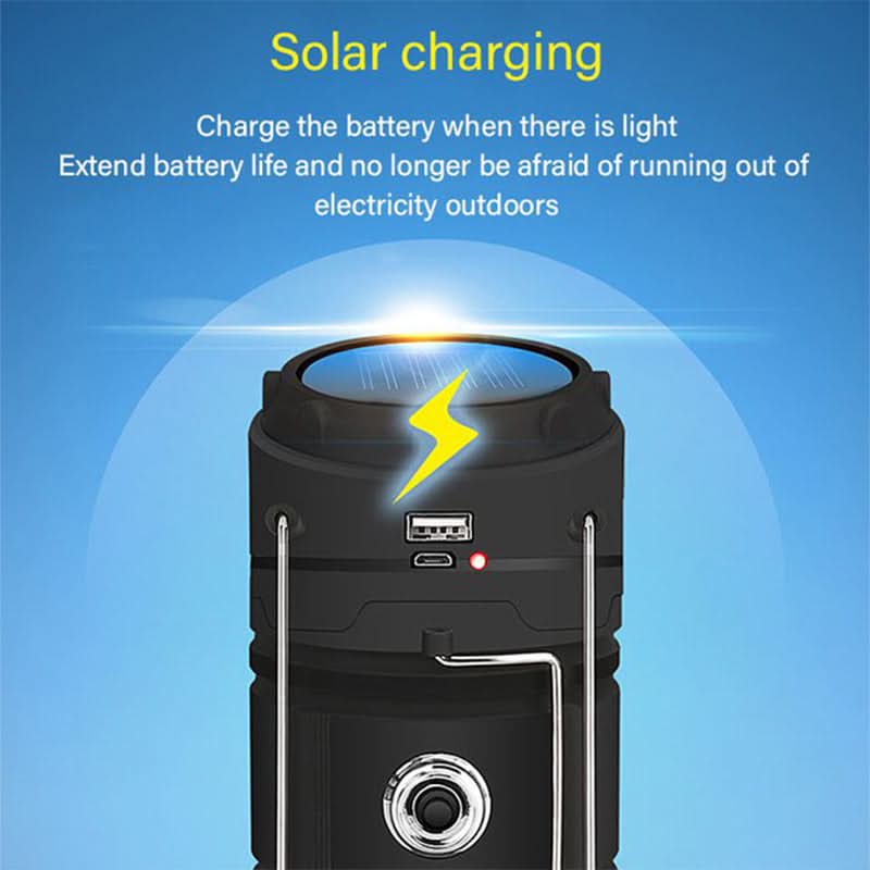 Uitschuifbare kampeerlamp op zonne-energie