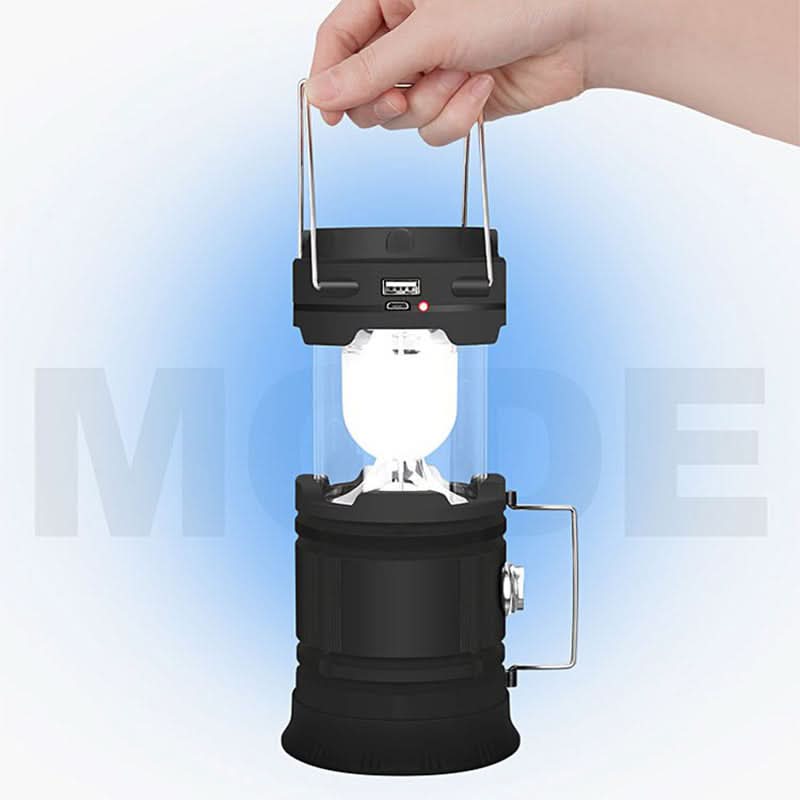 Uitschuifbare kampeerlamp op zonne-energie
