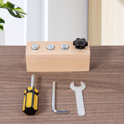 Houten Montessori Schroefbord met Schroevendraaier