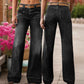 🎉Nieuwjaars Cadeau 50% KORTING!👖Retro Flare Jeans Dames – Slank Effect, Comfortabele Stretch & Utilitaire Zakken!
