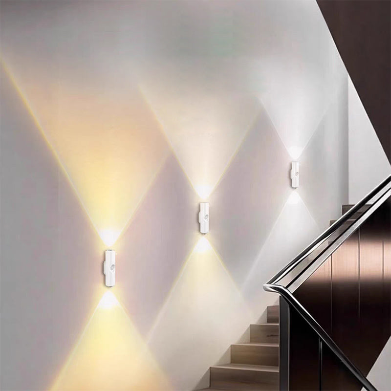 Slim LED-nachtlampje met bewegingssensor – dimbare RGB-kleurveranderende wandlamp – USB-oplaadbaar – gradiënt – magnetisch en plakbaar – sfeerverlichting voor slaapkamer, gang en entree – interieurdecoratie accessoires