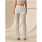 Elegante kanten flare-broek met hooggetailleerd ontwerp