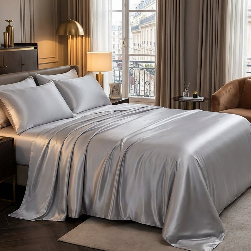 🌞Fris De Lente In Met 50% Korting!🛏️Effen Satijnen Hoeslaken | Haar- & Huidvriendelijk | Temperatuurregulerend | Duurzaam & Machinewasbaar