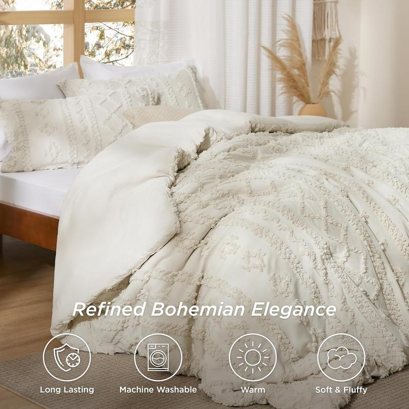 🌞Fris De Lente In Met 50% Korting!🛏️Gezellige 3-Delige Beddengoedset | Boho Jacquard Patroon | Ultra-Zacht & Machinewasbaar | Verfijnde Slaapkamerstijl