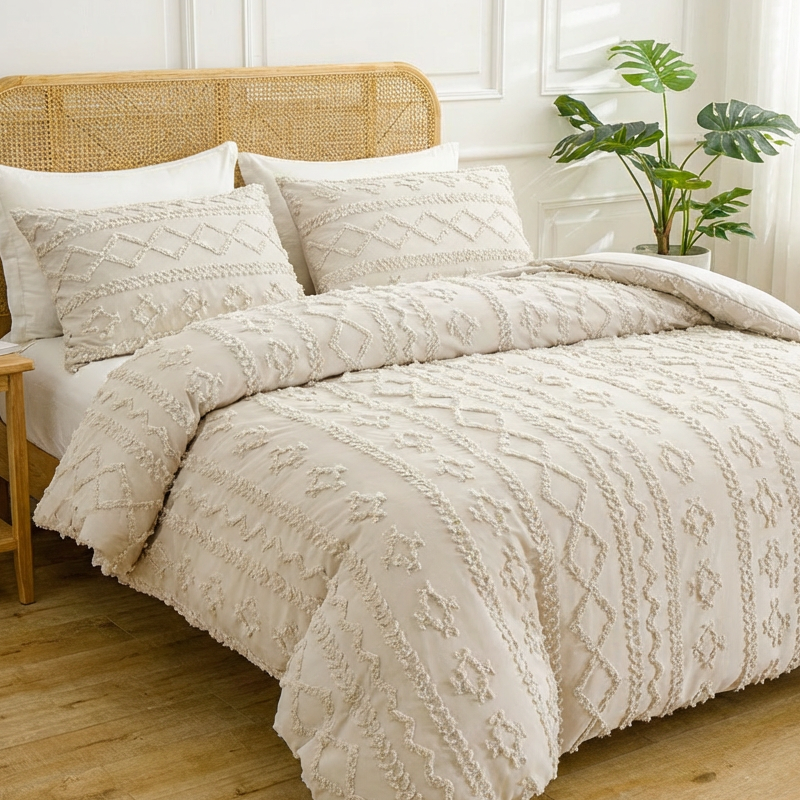 🌞Fris De Lente In Met 50% Korting!🛏️Gezellige 3-Delige Beddengoedset | Boho Jacquard Patroon | Ultra-Zacht & Machinewasbaar | Verfijnde Slaapkamerstijl
