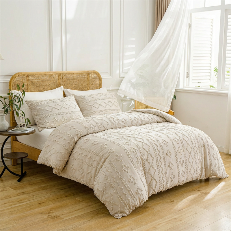 🌞Fris De Lente In Met 50% Korting!🛏️Gezellige 3-Delige Beddengoedset | Boho Jacquard Patroon | Ultra-Zacht & Machinewasbaar | Verfijnde Slaapkamerstijl