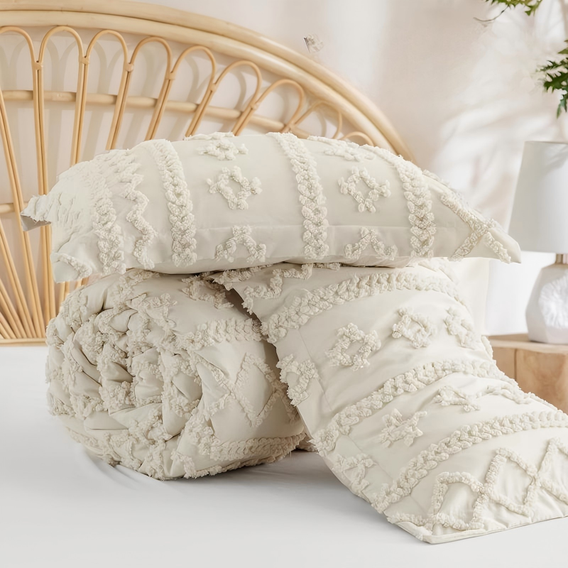 🌞Fris De Lente In Met 50% Korting!🛏️Gezellige 3-Delige Beddengoedset | Boho Jacquard Patroon | Ultra-Zacht & Machinewasbaar | Verfijnde Slaapkamerstijl