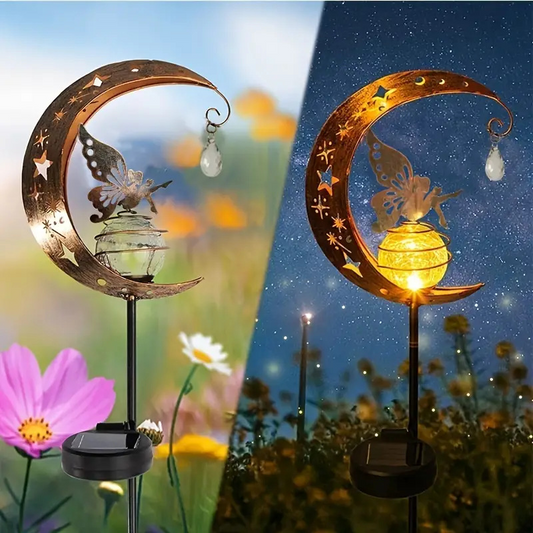 Zonne-energie tuinsteklamp – feeën maan