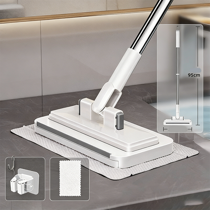 🧹 Hands-Free Flat Mop – Universele Klem & Extra Lang | Eenvoudig & Snel Schoonmaken – Nu 62% Korting
