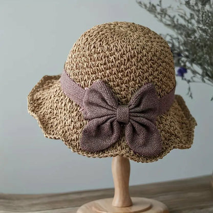 🎀 50% KORTING 👒 | Strohoed met Retro Strik – Opvouwbaar & Ademend voor de Zomer