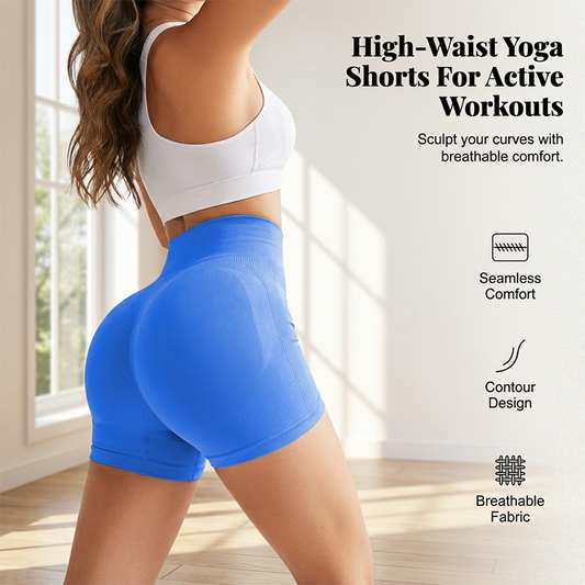 Naadloze fitnessshorts met perzikbillen effect
