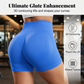 Naadloze fitnessshorts met perzikbillen effect
