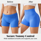 Naadloze fitnessshorts met perzikbillen effect