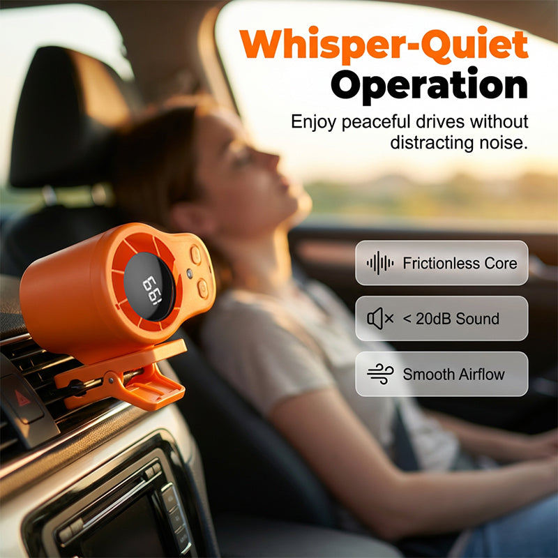 🚗💨50% KORTING – Draagbare LED Auto Ventilator | Stil, Krachtig & Directe Verkoeling voor Onderweg ✨